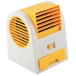 USB or AA Battery FAN MINI PORTABLE DESKTOP COOLING DESK QUIET FAN FOR COMPUTER LAPTOP PC - Yellow