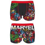 (1 Pair) - Mens Comic Marvel Avengers Boxers Novelty Character Boxer Trunks[Medium][Black]