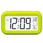 Digital lcd snooze alarm clock + sensor light + white led backlight green colour