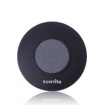 Sunvito Wireless Portable Bluetooth Waterproof Suction Cup Speaker for Showers,Boat,Car,Beach,Outdoor Use (Black)