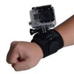 360 Degree Swivel Mount Magic Tape Elastic Wrist Strap with A Long Thumb Screw for Gopro HD Hero 1 2 3 3+ 4 Camera Accessories