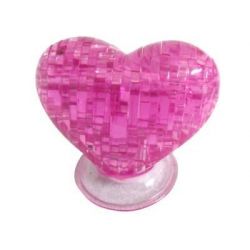 3D Crystal Puzzle Pink Heart Jigsaw Puzzle IQ Toy Model Decoration