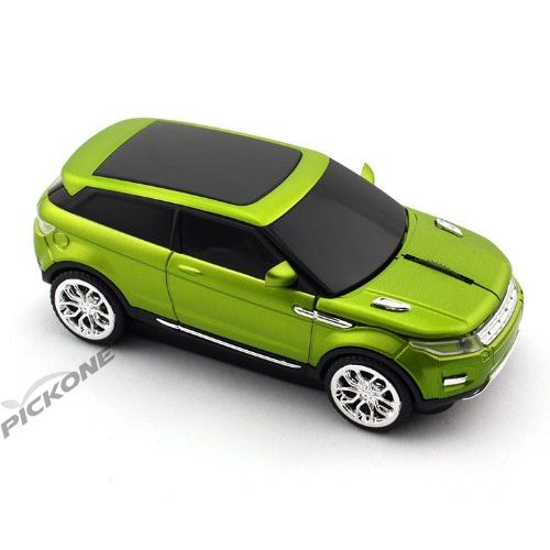 2.4Ghz Cordless Car Shaped Wireless Mouse Glitz Range Rover Model with Nano USB Receiver - Shining Green