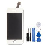 White iphone 5c lcd display touch screen digitizer glass lens assembly repair replacement + free tools