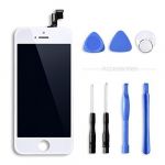 Iphone 5s screen glass replacement digitizer with frame, lcd assembly, necessary tool kit included white