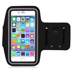 IPhone 6 Plus 5.5 Premium Sports Armband Cover Case for Jogging, Running, Gym Work, Cycling (Black)
