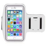 Iphone 6 plus 5.5 premium sports armband cover strap for jogging, running, gym work, cycling (white)