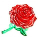 PicknBuy¨ 3D Crystal Puzzle Red Rose Jigsaw Puzzle IQ Toy Model Decoration