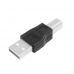 USB A Male to USB B Male Printer Adapter Connector Black Silver Tone