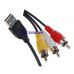 USB to 3RCA Cable (Black PVC Jacket)