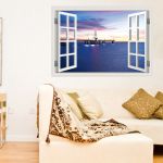 Wall Sticker Harbour Night hole in the wall room decoration Decal Vinyl