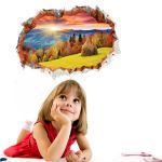 Wall Sticker Spectacular beautiful scenery hole in the wall room decoration Decal Vinyl