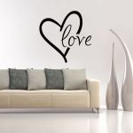 Wall sticker love with heart lover room decoration decal vinyl