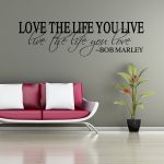 Wall Sticker Love the life you Live Bob Marley Lover room decoration Decal Vinyl