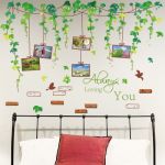 Wall sticker leafy vines plant flowers always loving you room decoration decal vinyl