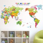Wall Sticker World Map Trip around the world room decoration Decal Vinyl
