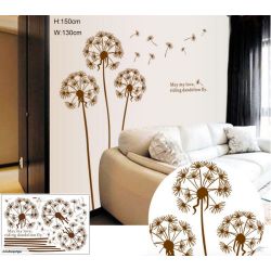 Wall sticker large dandelion flowers room decal 130x150cm