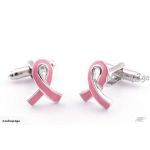 Men's Jewelry Cufflinks Pink Ribbon Breast Cancer Awareness Cuff links