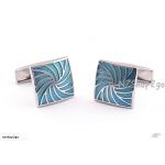 Men's Jewelry Cufflinks Blue square pattern paint French Style Cuff Links